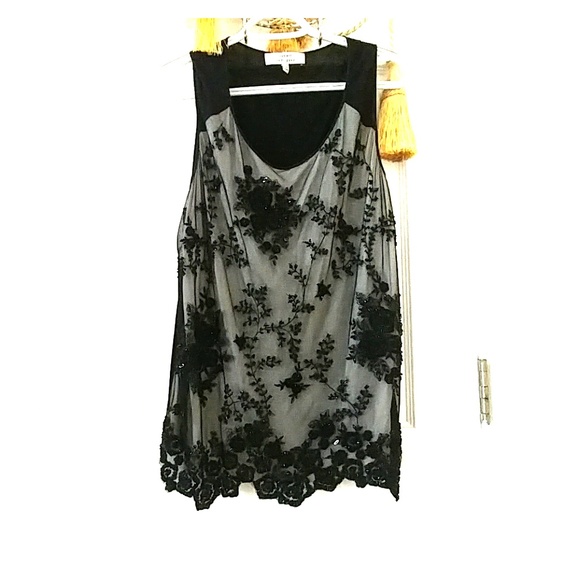Robert Rodriugez beaded illusion tunic